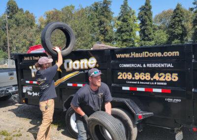 Tire disposal and hauling away in Oakdale, Ca